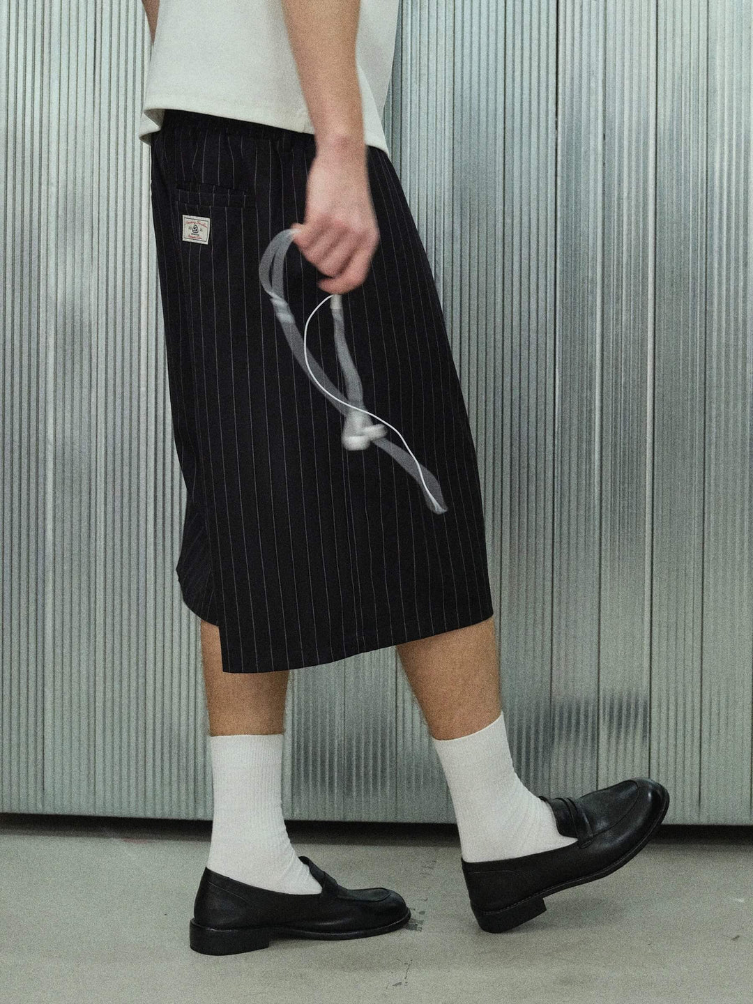 S45 Jacquard Stripe Baggy Suit Shorts
