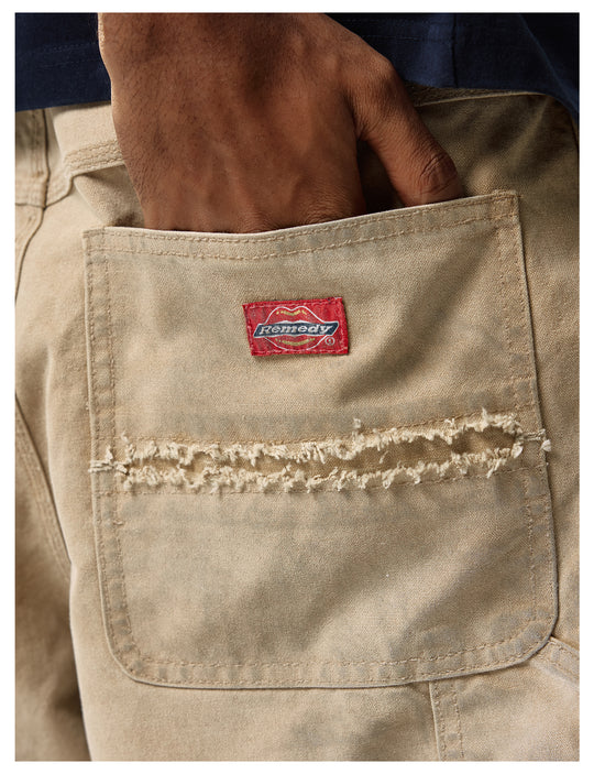 Remedy Kiss Mark Distressed Hole Work Painter Pants | Face 3 Face