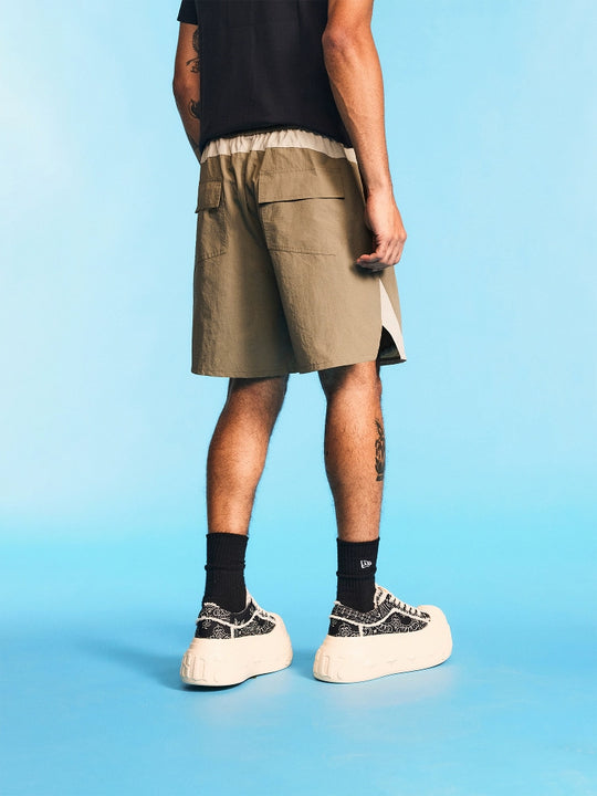 1807 Contrast Patchwork Track Shorts | Face 3 Face