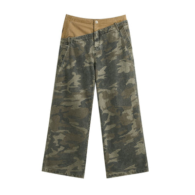 JHYQ 3D Pseudo Double Waist Camouflage Baggy Work Pants | Face 3 Face