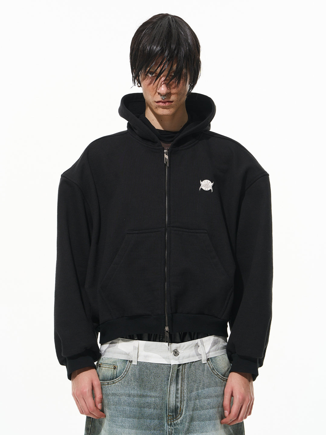 BLIND NO PLAN 3D Reconstructed Metal Logo Zip-Up Hoodie | Face 3 Face