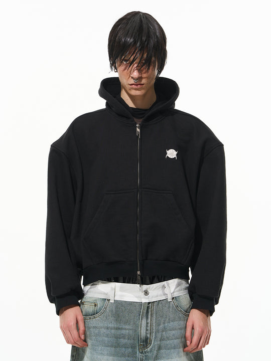 BLIND NO PLAN 3D Reconstructed Metal Logo Zip-Up Hoodie | Face 3 Face