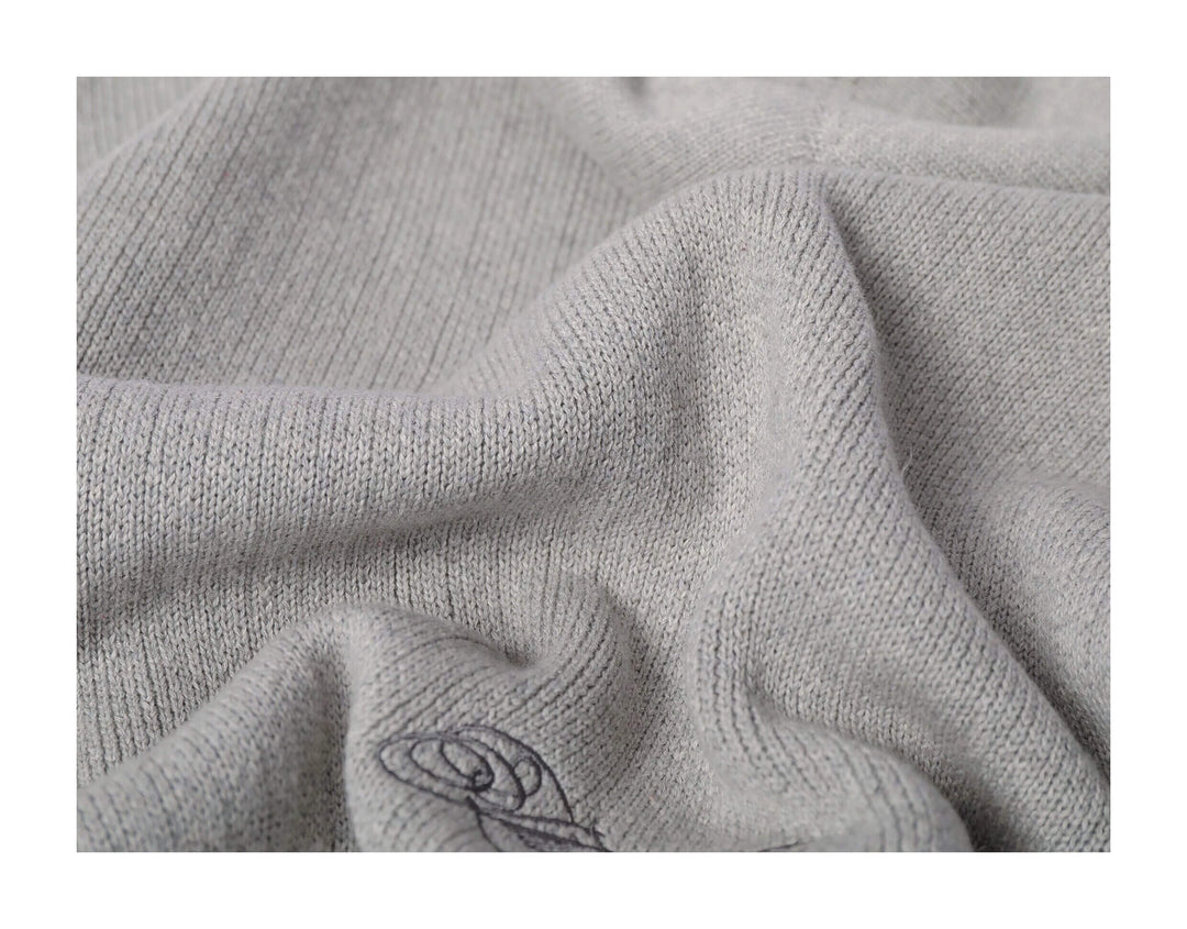 KARMANISTIC Embroidered Zip Up Knit Hoodie | Face 3 Face