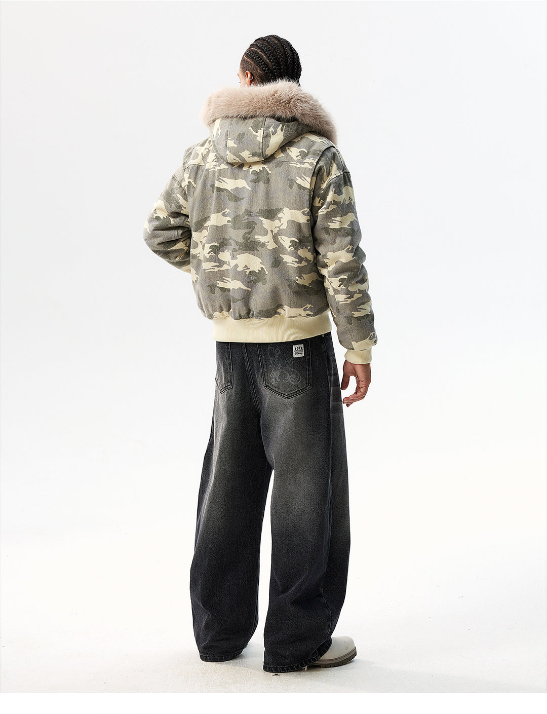 MEDM Detachable Fur Camouflage Hooded Jacket | Face 3 Face