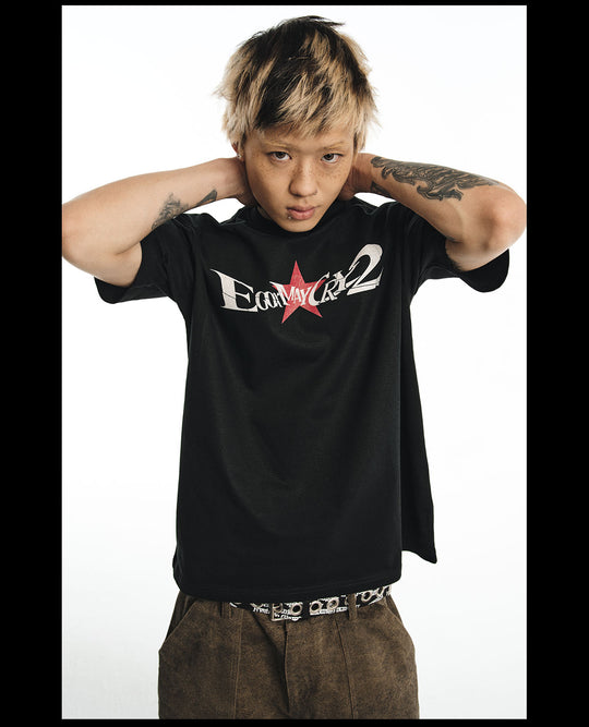 NOVACAM Vintage Letters Star Camouflage Tee | Face 3 Face