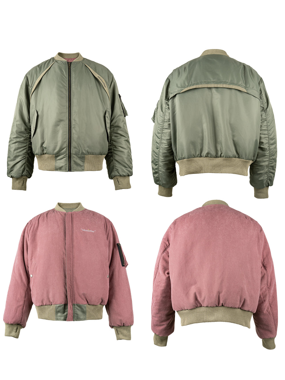 EVILKNIGHT(EK) Reversible Embroidery Bomber MA-1 Air Force Jacket