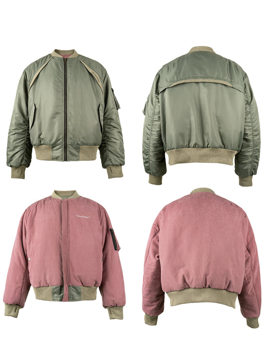 EVILKNIGHT(EK) Reversible Embroidery Bomber MA-1 Air Force Jacket