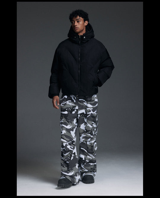 NOVACAM Hooded Short Puffer Jacket | Face 3 Face