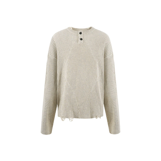 1807 Four Pointed Star Pit Stripe Polo Knit Sweater  | Face 3 Face