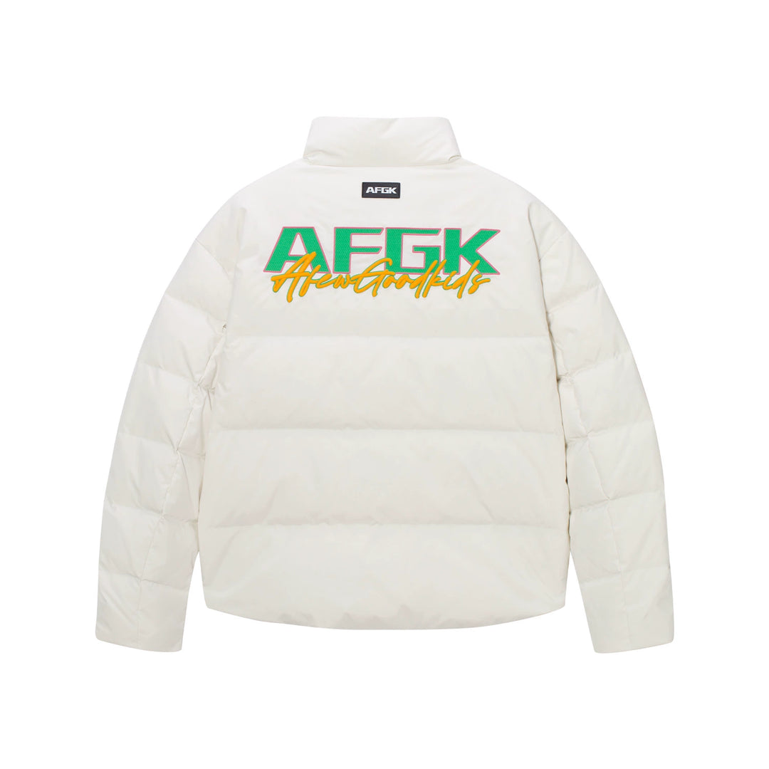 AFGK 3D Embroidered Logo Down Jacket | Face 3 Face