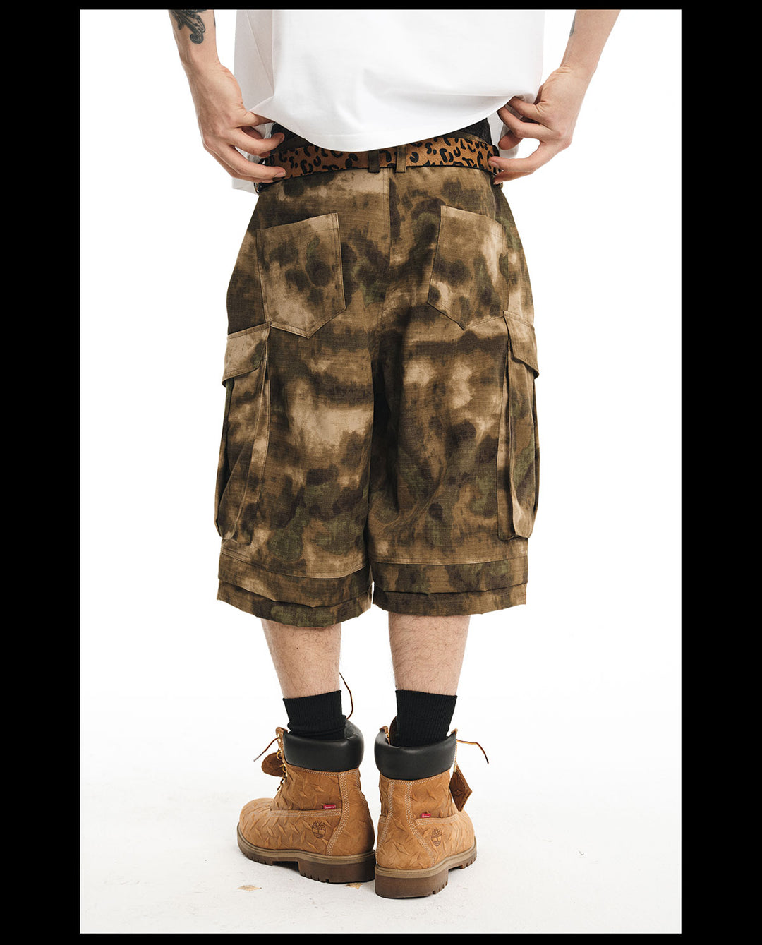 NOVACAM Camouflage Multi-Pocket Baggy Cargo Shorts | Face 3 Face