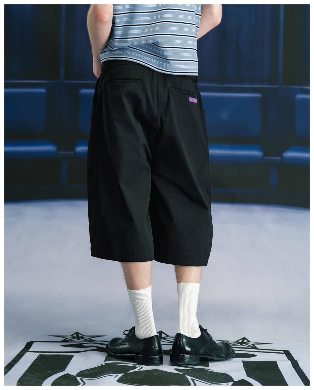 S45 3D Double Pleat Baggy Shorts | Face 3 Face