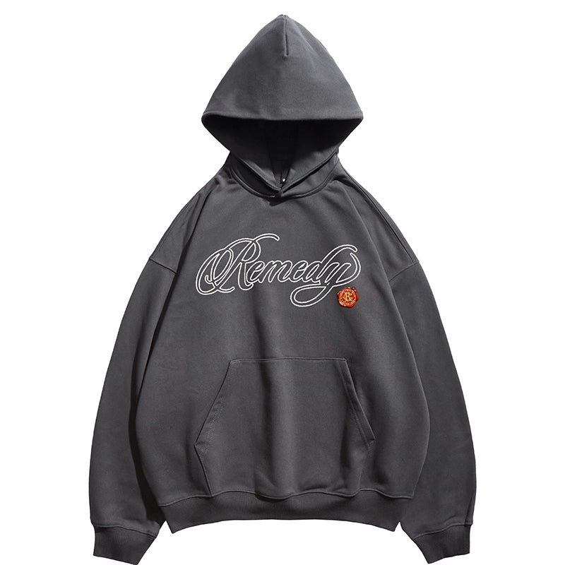 Remedy Metal Wax Seal 3D Logo Embroidered Hoodie | Face 3 Face