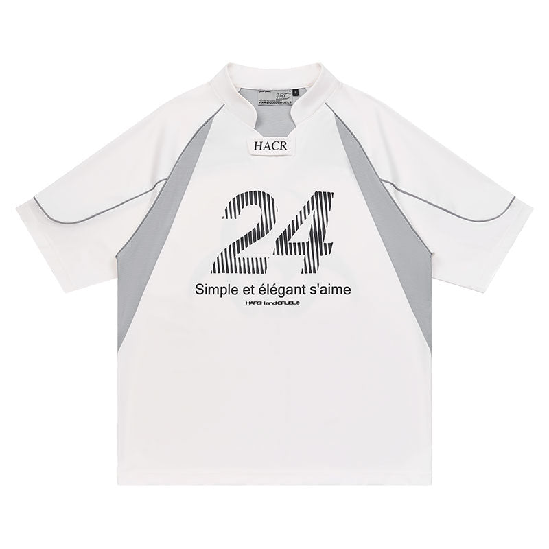 Harsh and Cruel Structure Spliced Racing Tee