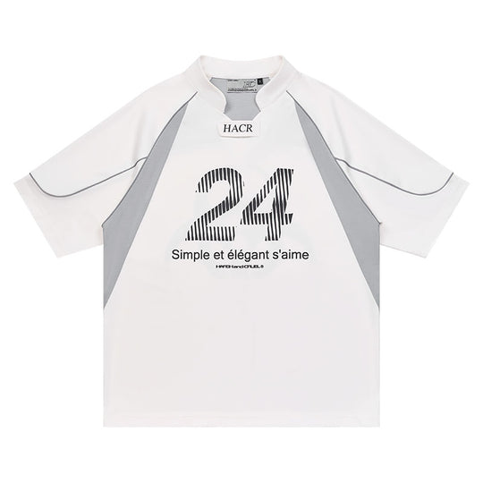 Harsh and Cruel Structure Spliced Racing Tee