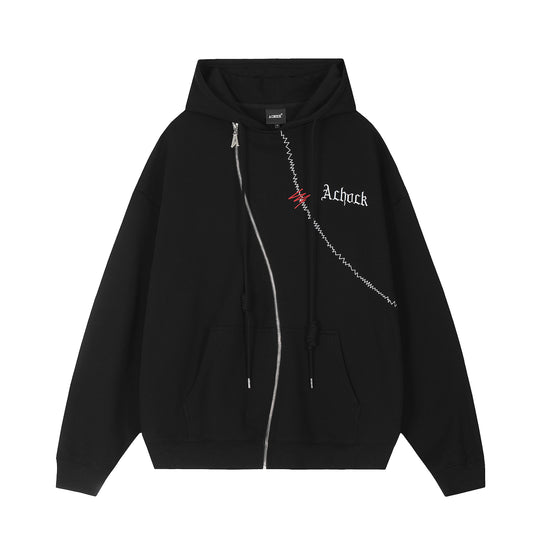 Achock Logo Embroidered Design S Zipper Hoodie