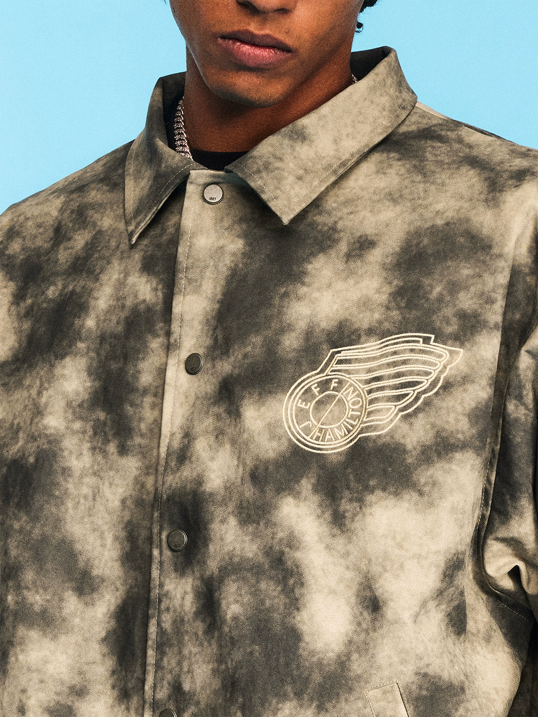 1807 JEFF HAMILTON Tie Dye Printed Coach Jacket | Face 3 Face