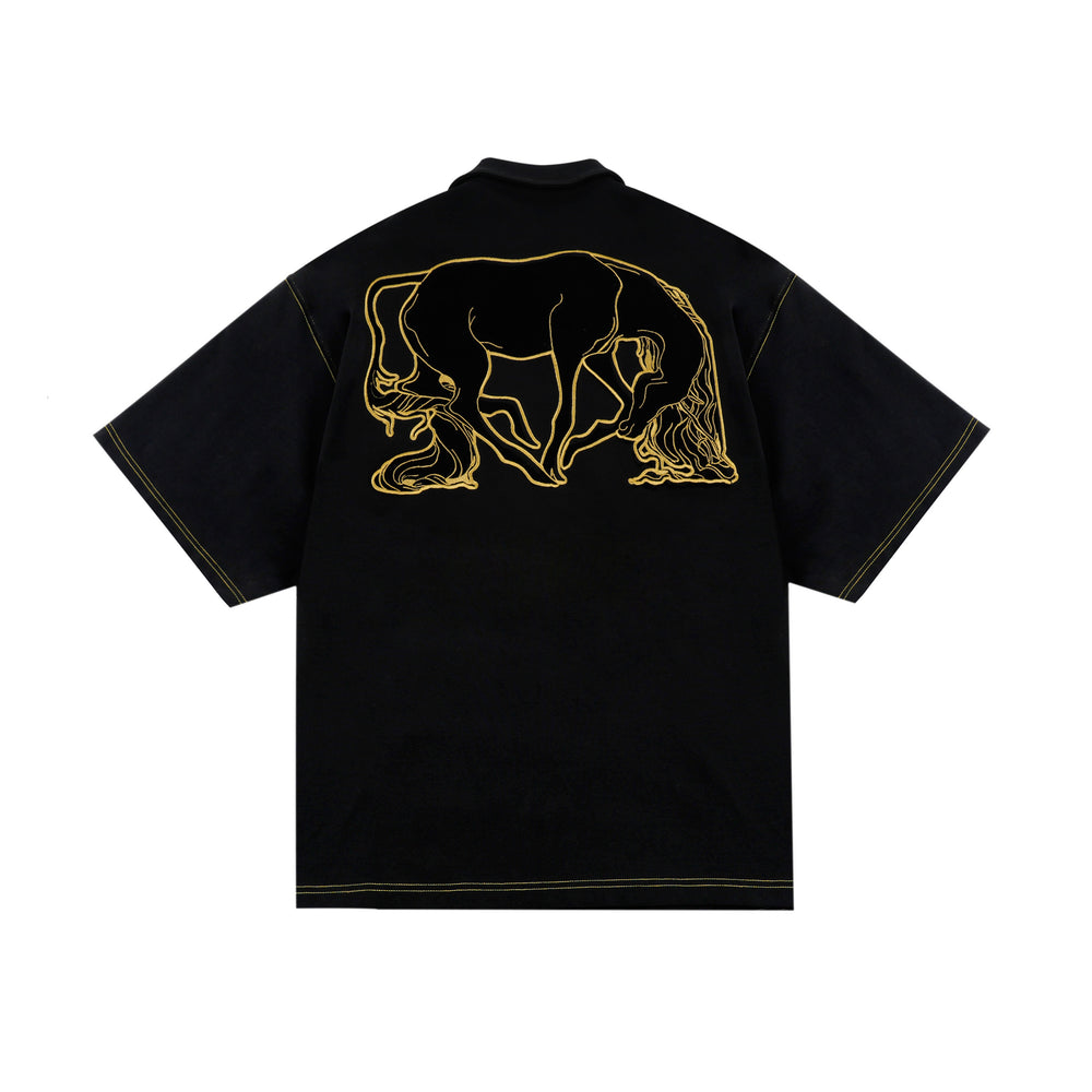 S45 War Horse Flocking Stitching 3D Embroidery Polo | Face 3 Face