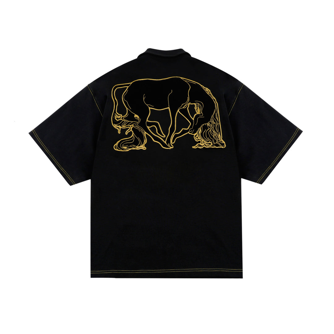 S45 War Horse Flocking Stitching 3D Embroidery Polo | Face 3 Face