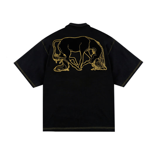 S45 War Horse Flocking Stitching 3D Embroidery Polo | Face 3 Face