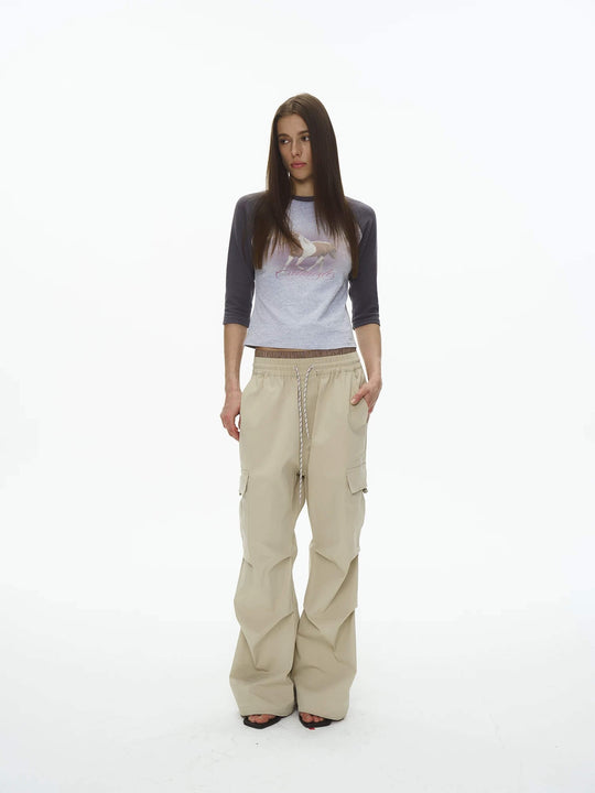 EXITMODE BY BLIND NO PLAN Double Waist 3D Pleat Nylon Cargo Pants | Face 3 Face
