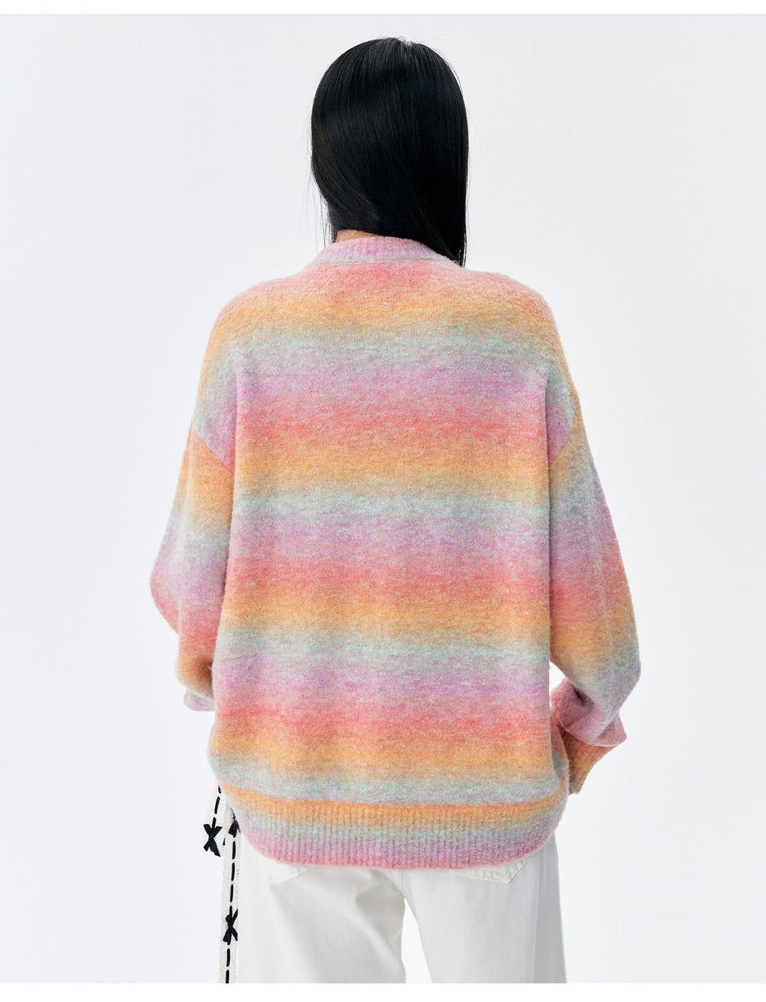 MEDM Logo Patch Rainbow Gradient Knit Sweater | Face 3 Face