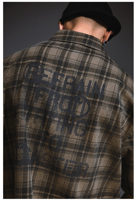 Remedy Skull Print Plaid Short Sleeve Shirt | Face 3 Face