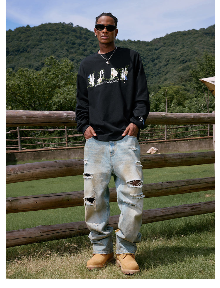 MEDM Vine and Flower Butterfly Logo Long Sleeve Tee | Face 3 Face