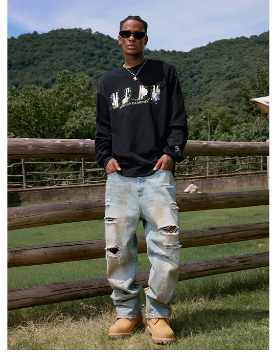 MEDM Vine and Flower Butterfly Logo Long Sleeve Tee | Face 3 Face