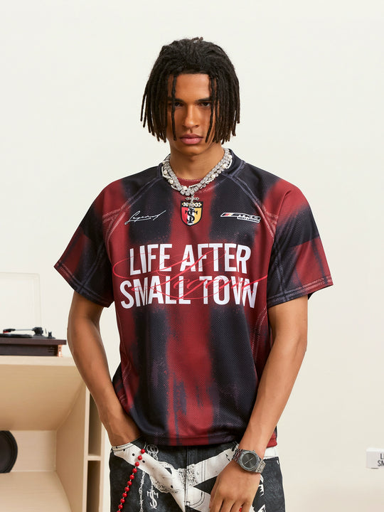 Small Town Kid Gradient Striped Soccer Jersey | Face 3 Face