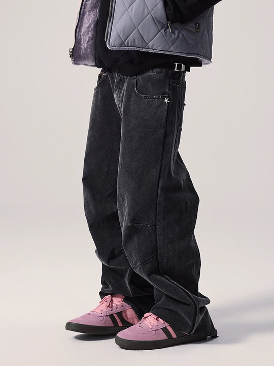 Remedy Washed Star Studs Work Jeans | Face 3 Face