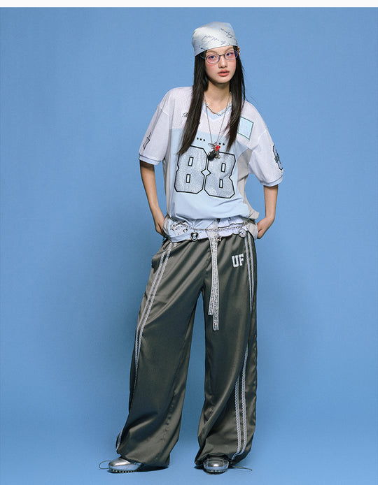 MEDM 88 Numbered Rhinestone Mesh Jersey | Face 3 Face