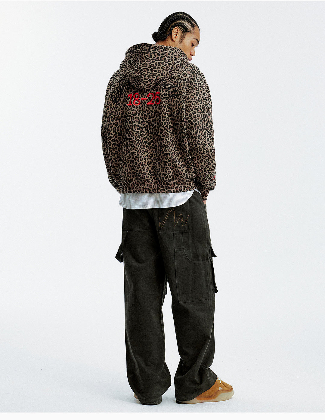 MEDM Embroidered Leopard Zip Up Hooded Jacket | Face 3 Face