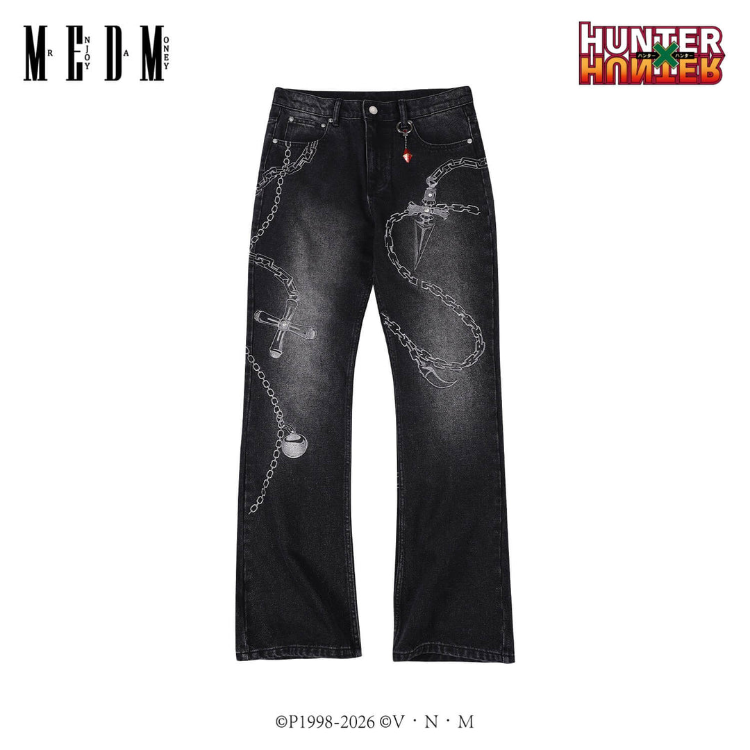 MEDM × HUNTER×HUNTER Kurapika Chain Embroidered Jeans