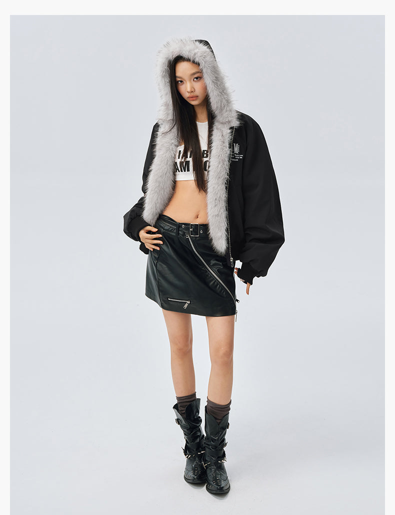 MEDM Fur-Lined Hooded Jacket | Face 3 Face