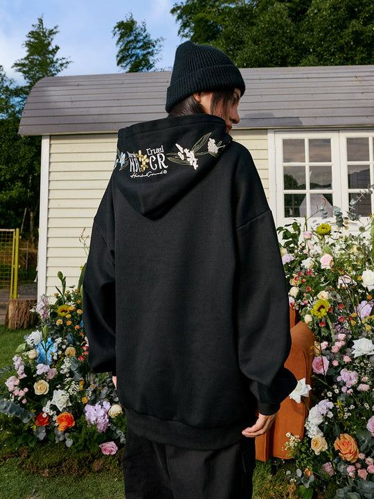 Harsh and Cruel Hood Floral Logo Embroidered Hoodie | Face 3 Face