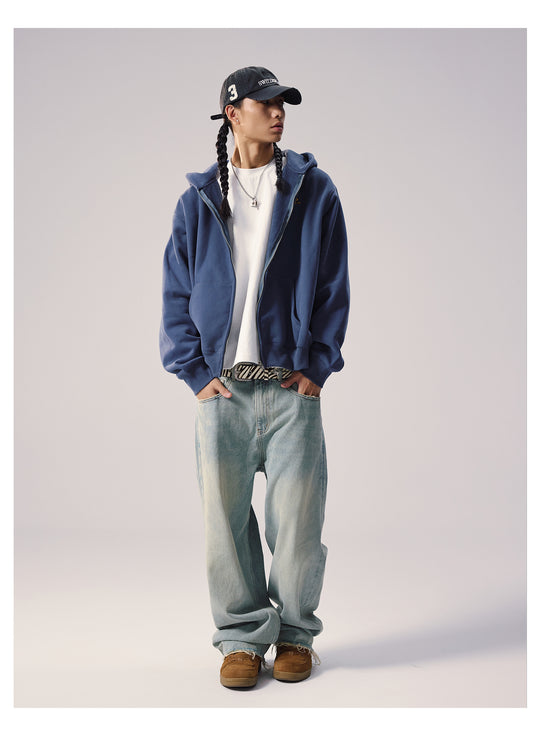 Remedy Terry Embroidery Zip Up Hoodie | Face 3 Face