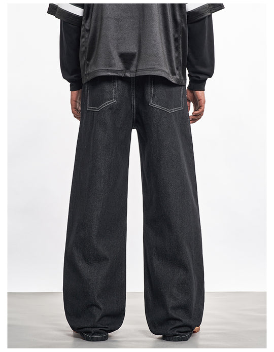 F3F Select Contrast Stitching Black Jeans | Face 3 Face