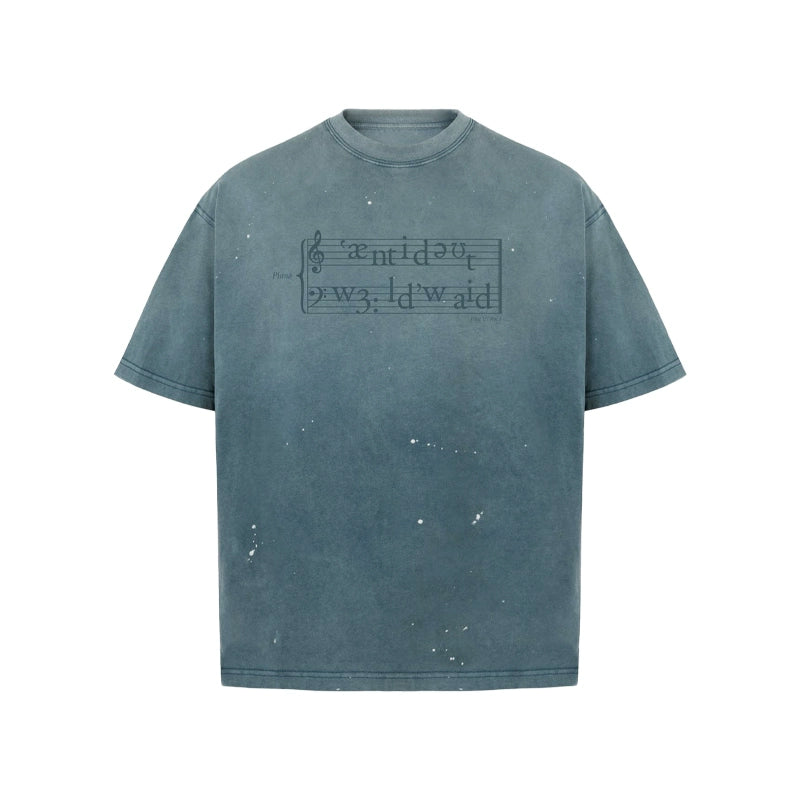 ANTIDOTE Gradient Phonogram Letter Print Ink Splash Tee | Face 3 Face