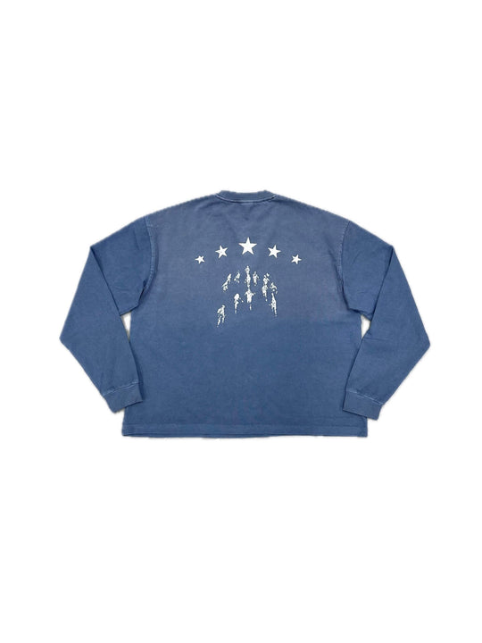 LIBERAFIT Star Graphic Vintage Dyed Distressed Long Sleeve Tee | Face 3 Face