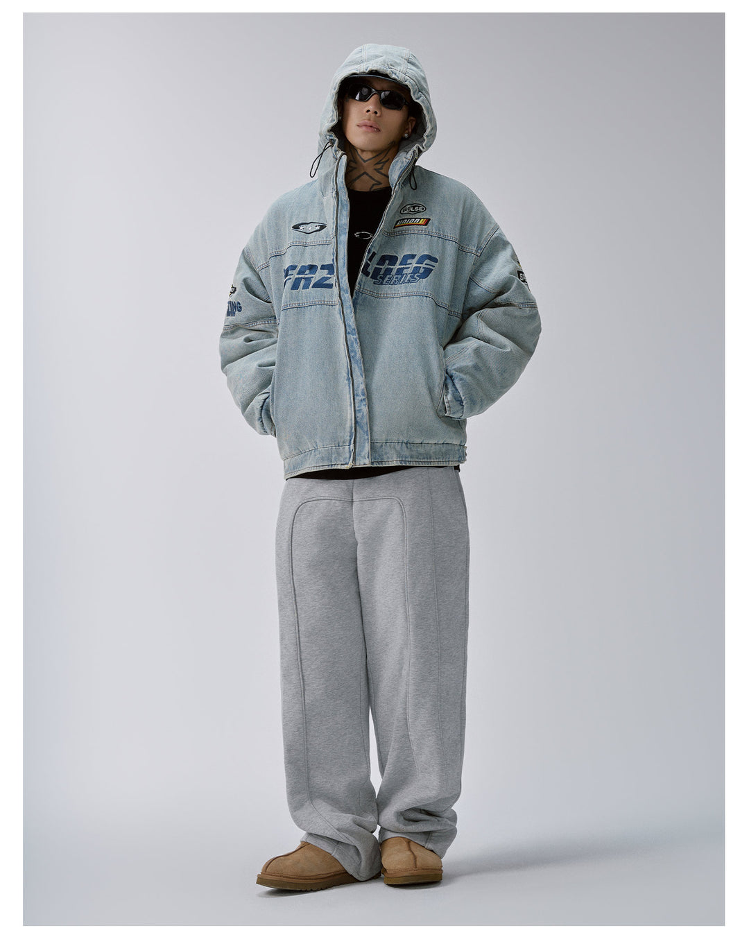 F2CE Stitching Heavyweight Gray Sweatpants | Face 3 Face