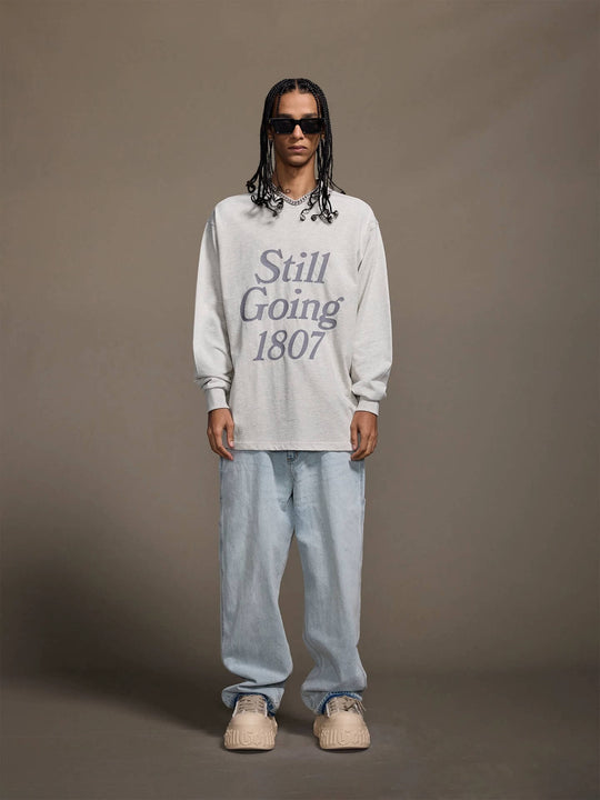 1807 STILLGOING Crackle Print Long Sleeve Tee | Face 3 Face