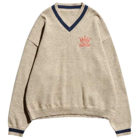 Remedy Embroidered V Neck Knit Sweater | Face 3 Face