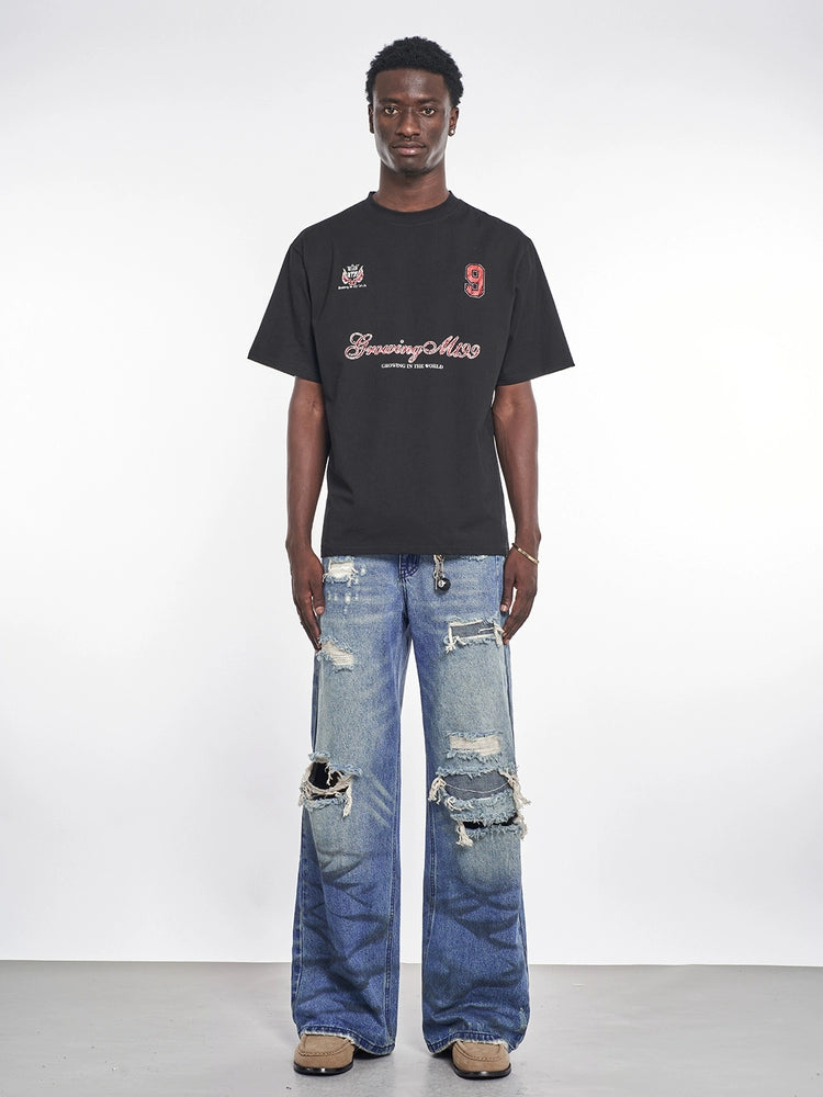 F3F Select Destroyed Washed Large Hole Jeans | Face 3 Face