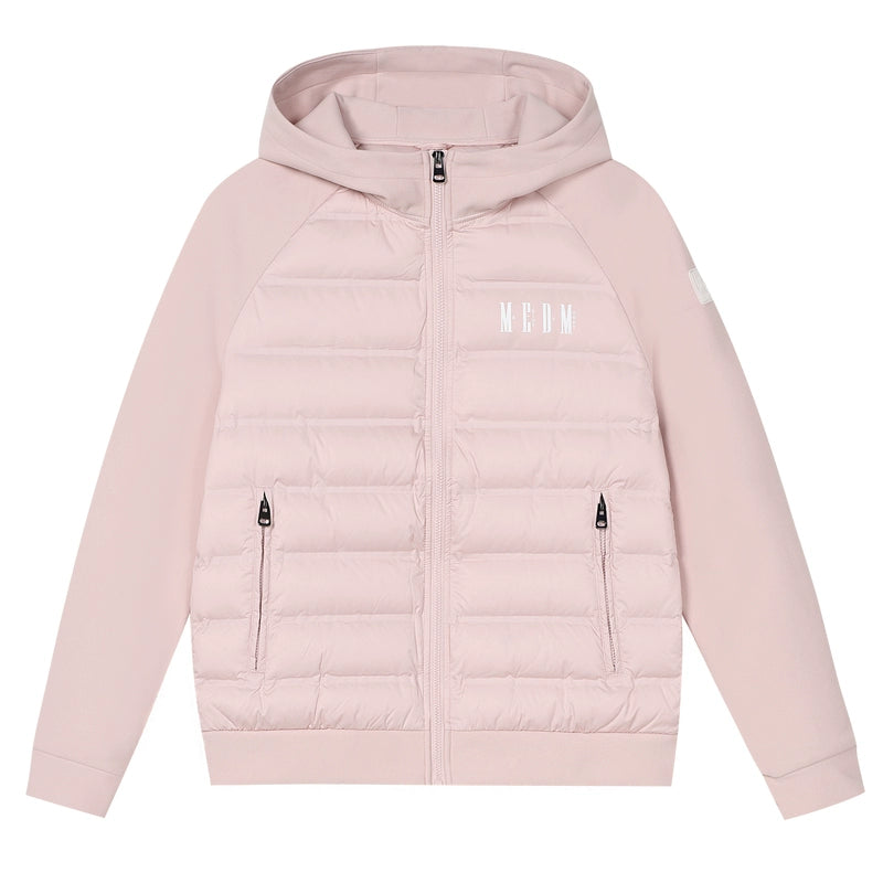 MEDM Patchwork Raglan Sleeve Lightweight Hooded Down Jacket | Face 3 Face