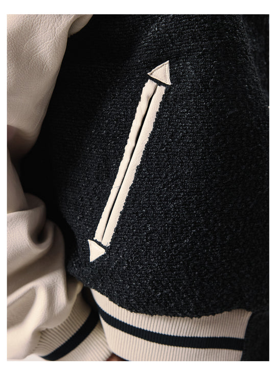 Remedy RMD Pearl Embroidered Leather Varsity Jacket | Face 3 Face