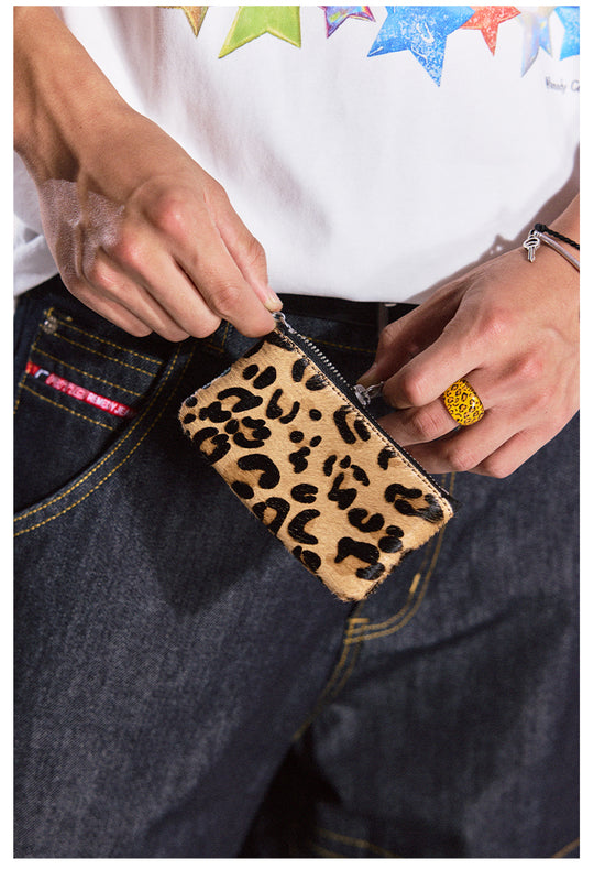 Remedy Metal Studded Keychain Coin Card Zipper Leather Wallet | Face 3 Face