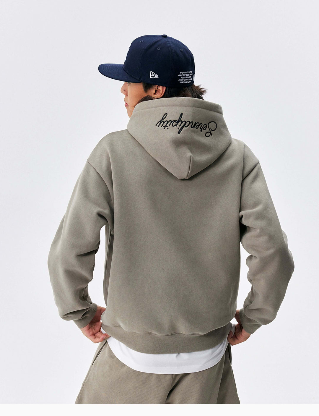 MEDM Basic One Point Embroidered Logo Oversized Hoodie | Face 3 Face