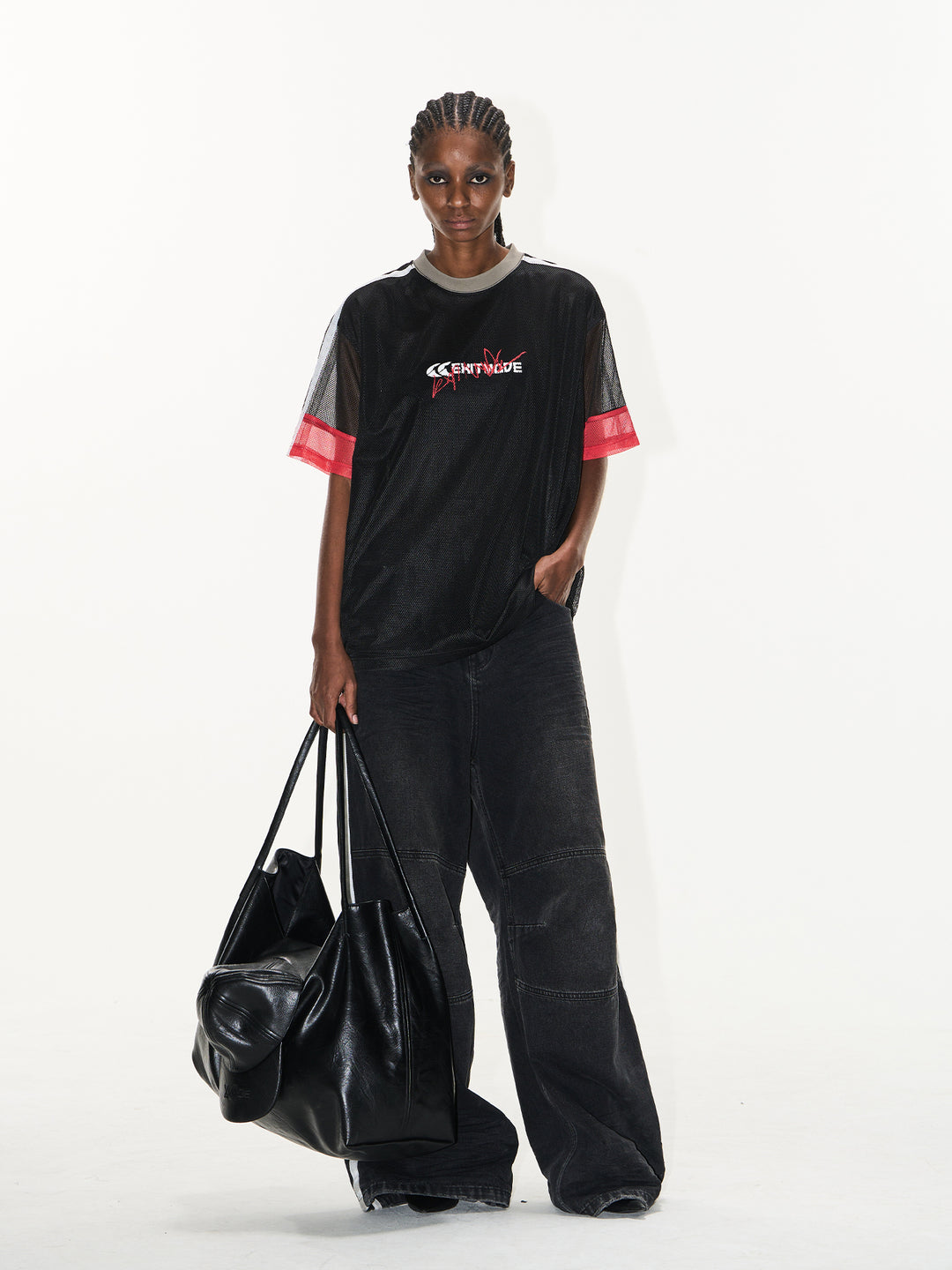 BLIND NO PLAN Color-Blocking Mesh Patchwork Sports Tee | Face 3 Face