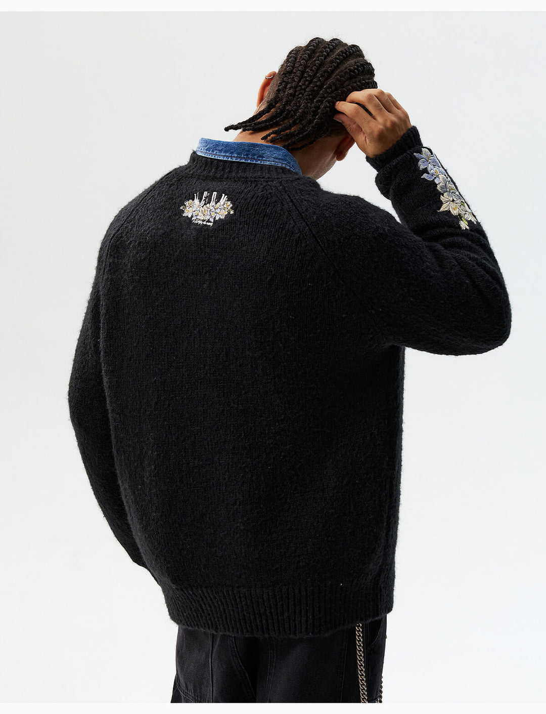 MEDM Floral Embroidered Mohair Knit Sweater | Face 3 Face